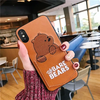 Luxury Leather Cartoon Bear Phone Case For All iPhone 2