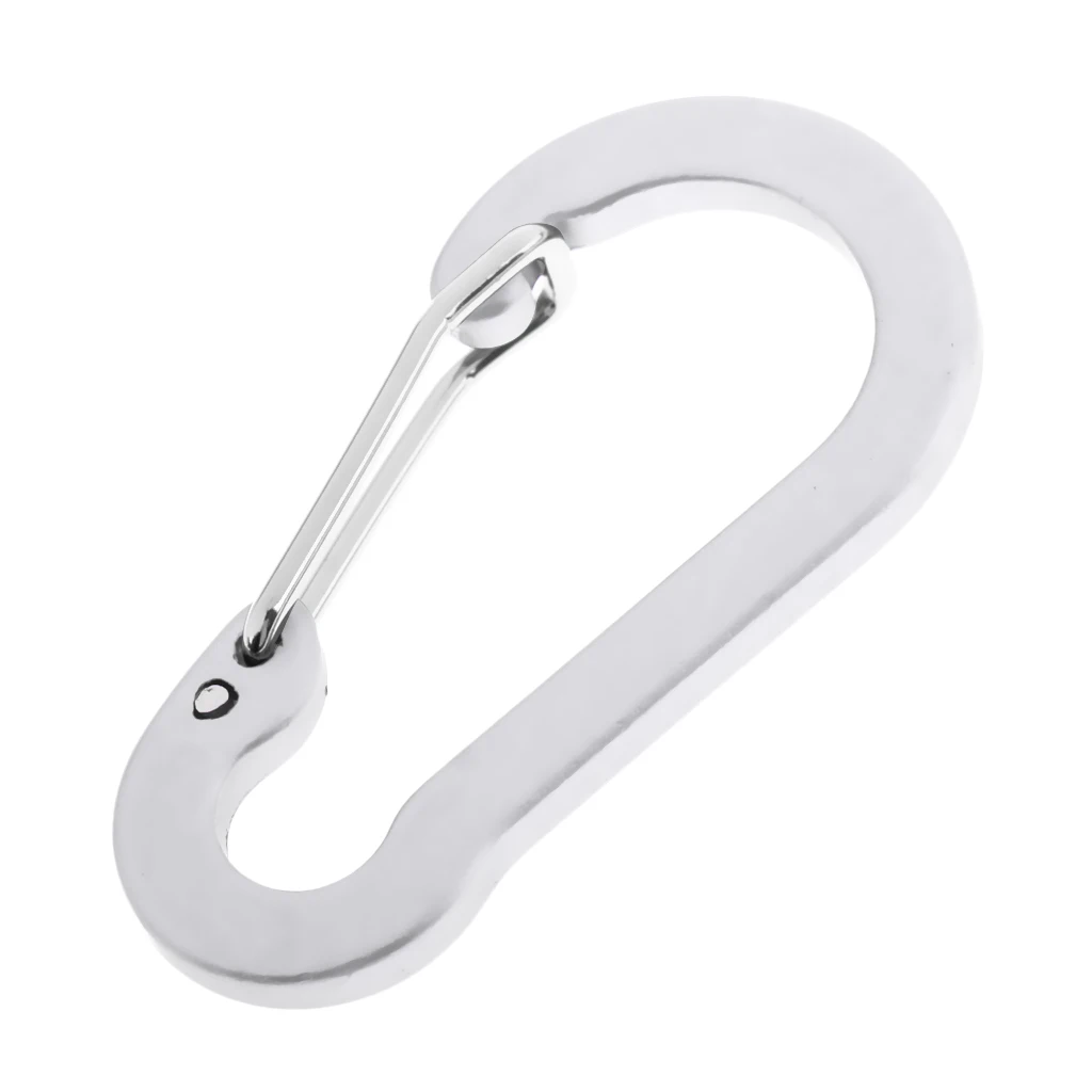 6 Pieces Aluminum D-Ring Carabiner Clip Spring Snap Hook Keychain
