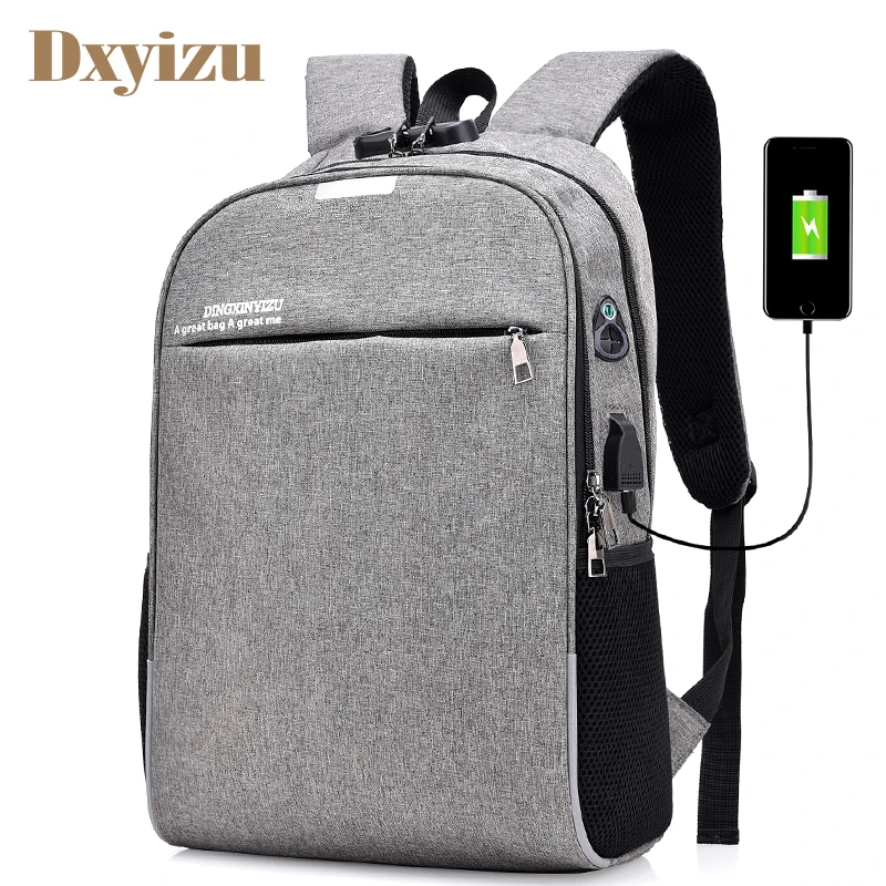 Anti-theft Unisex USB Charging Backpack Laptop Notebook Travel School Bag/&Wallet