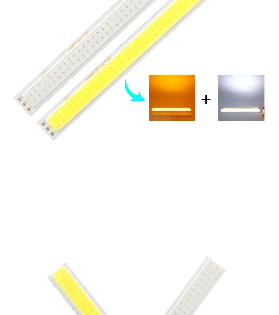 Sumbulbs 170x15 мм, двойной цвет, 2 Вт+ 2 Вт, COB светодиодный светильник, полоса, белый, красный, оранжевый, источник освещения, 17 см, 12 В, лампа для DIY