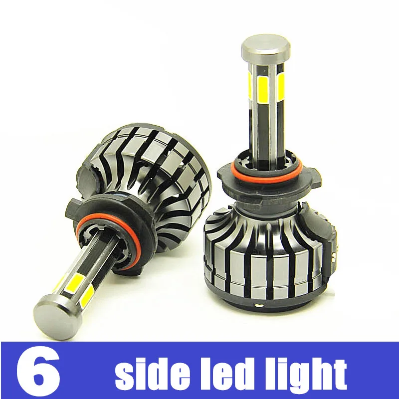 

6 sides 360° brighH4 H7 LED Headlight H11 9005 9006 COB 55W 5500LM Car Led H4 Auto Headlamp 9004 9007 h13 Led Light