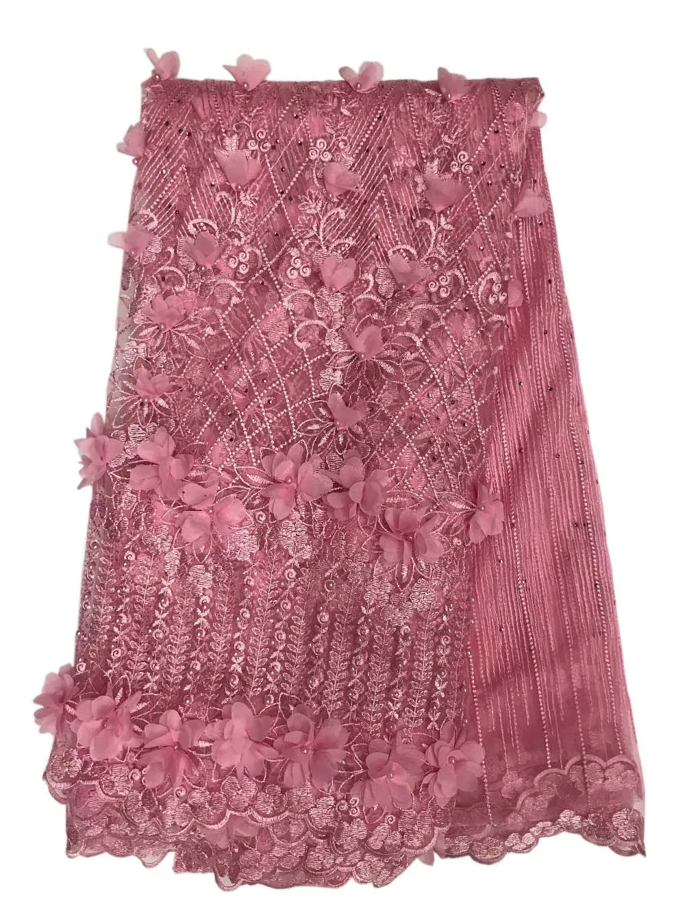 

3d lace fabric african lace fabric 2018 3d stoffen Nigerian Cotton Lace With Stones 3d tulle lace fabric BC150