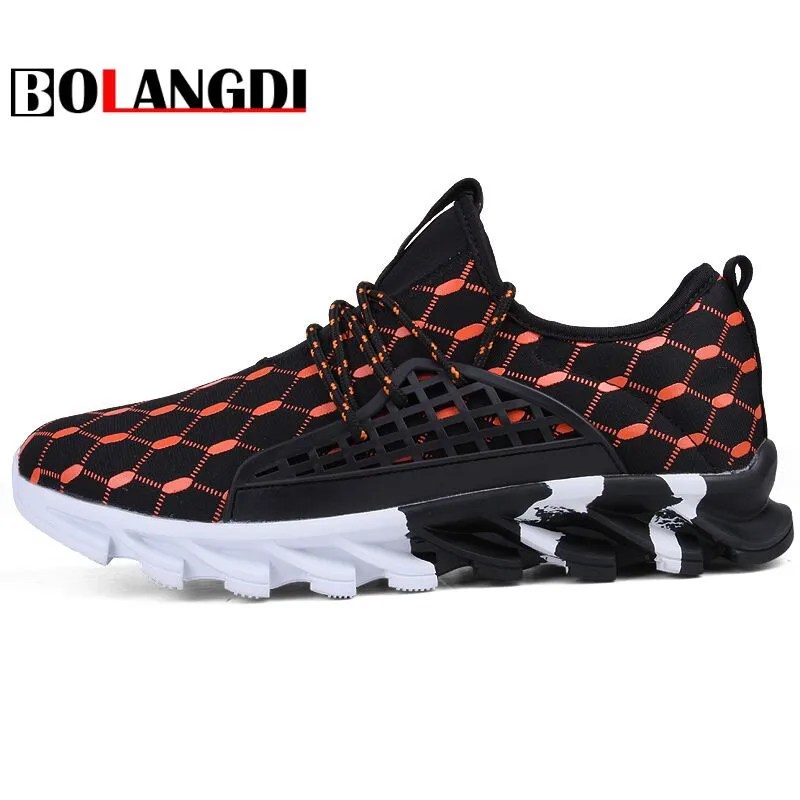 

Bolangdi 2018 hot sales running sneakers black white orange 3colors lightweight comfortable breathable outdoor athletic shoes fo
