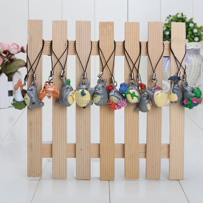 

12pcs/set Totoro Straps 1.2'' Free Shipping PVC Anime Characters Cell