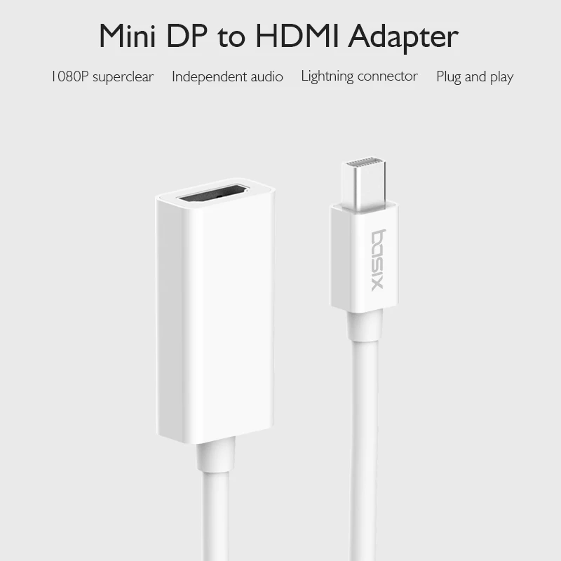 Basix 2017 Thunderbolt Mini DisplayPort DP Male to HDMI Женский адаптер конвертер кабель для Apple Mac Macbook Pro |
