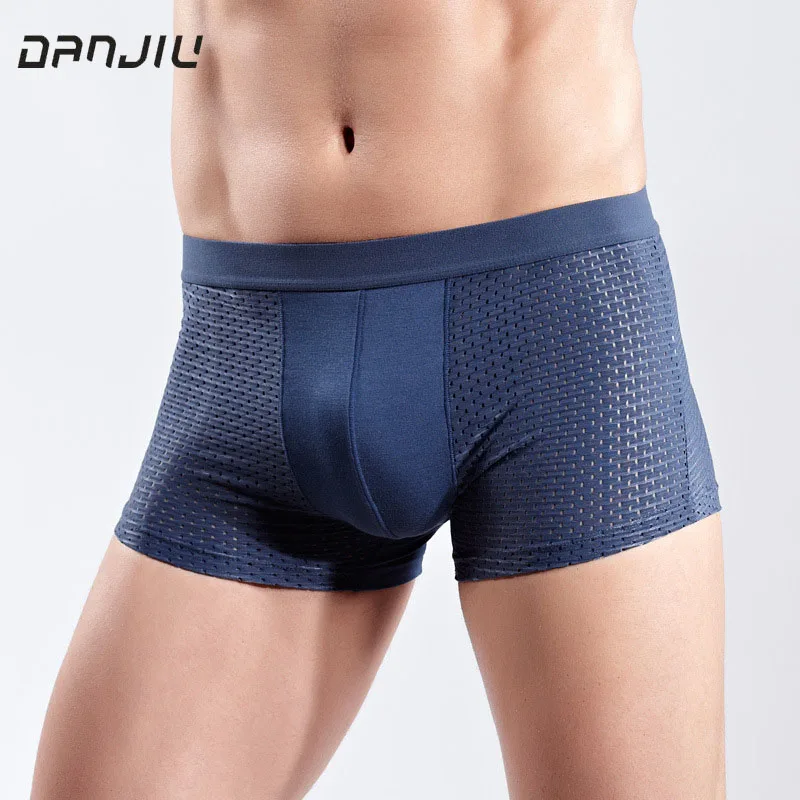 

Men Breathable Mesh Ice Silk Underpants Men's Boxer Four Corner Underwear Sexy Panties Mens Bodysuit Comfortable Boxer Shorts