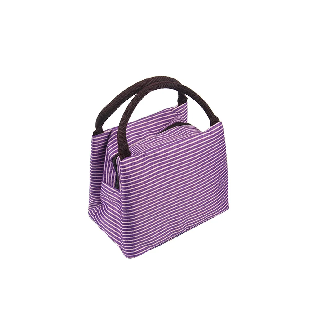 purple MOLAVE мешок пикника Striped Cold изоляции толще удар лед Портативный Коробки для обедов сумка для пикника AP30 - Цвет: purple