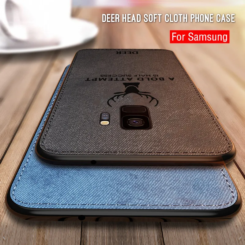 

Luxury Deer Cloth TPU Phone Case For Smasung S10E S8 S9 S10 Plus S7 S6 Edge A8 A6 Plus J4 J6 A9 A750 2018 J3 J5 J7 2017 Note 8 9