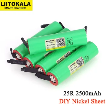 

LiitoKala 3.7V 18650 2500mAh battery INR1865025R 3.6V discharge 20A dedicated Power battery + DIY Nickel sheet
