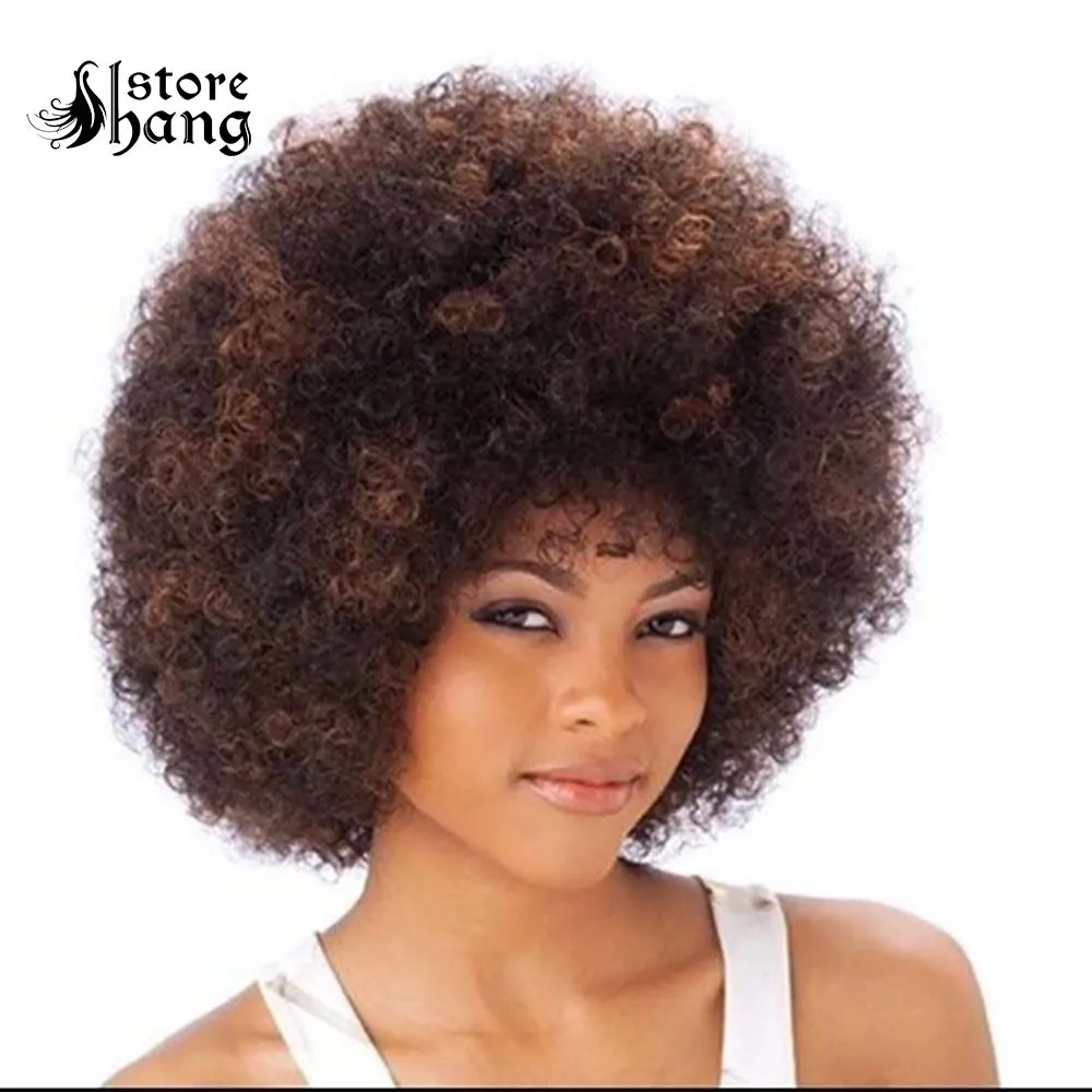 Disco Afro Hair Высокое качество 60s 70s 80s хиппи афро короткие кудрявые волосы Хэллоуин головные уборы тема вечерние костюмы в стиле диско аксессуары