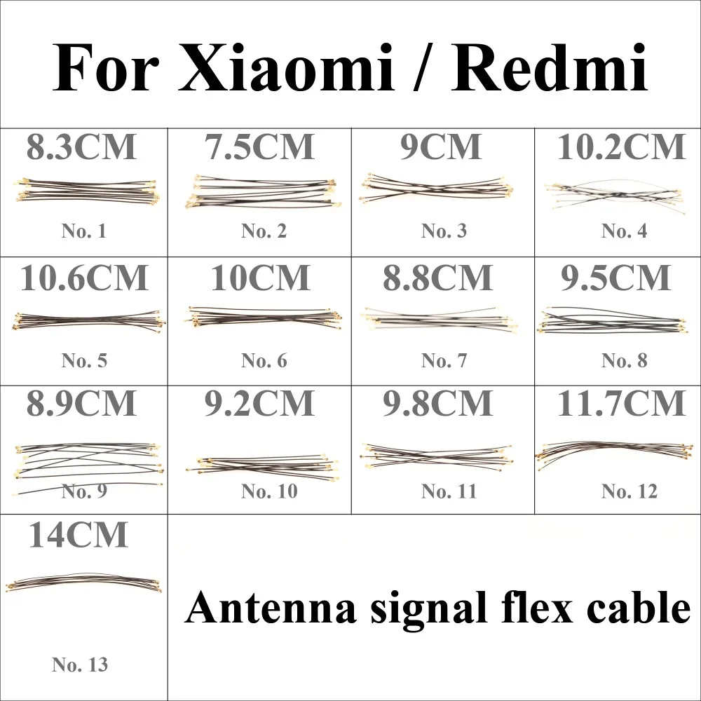 Антенна для сигнала Wi Fi Xiaomi Mi 2 3 2S 2A 4 Mi4 4C 4S 4i 5 Note Pro Redmi 1S 4X 10 шт.|Соединители| |