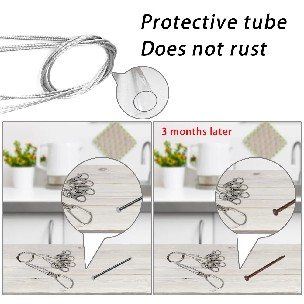 2PCS Hang kit Stainless Steel Hook Hanger Bracelet decorative Hooks for Hanging Photo Hanger Flower pot planter Hang lamp   (10)