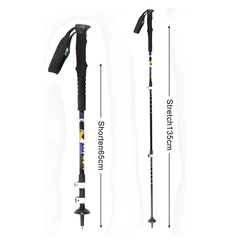 SKL Shock-Absorbent Trekking Poles Collapsible Outdoor Hiking Camping Sticks with Quick Flip-Lock and EVA Grips Climb Accessory SKL Shock-Absorbent Trekking Poles Collapsible Outdoor Hiking Camping Sticks with Quick Flip-Lock and EVA Grips Climb Accessory