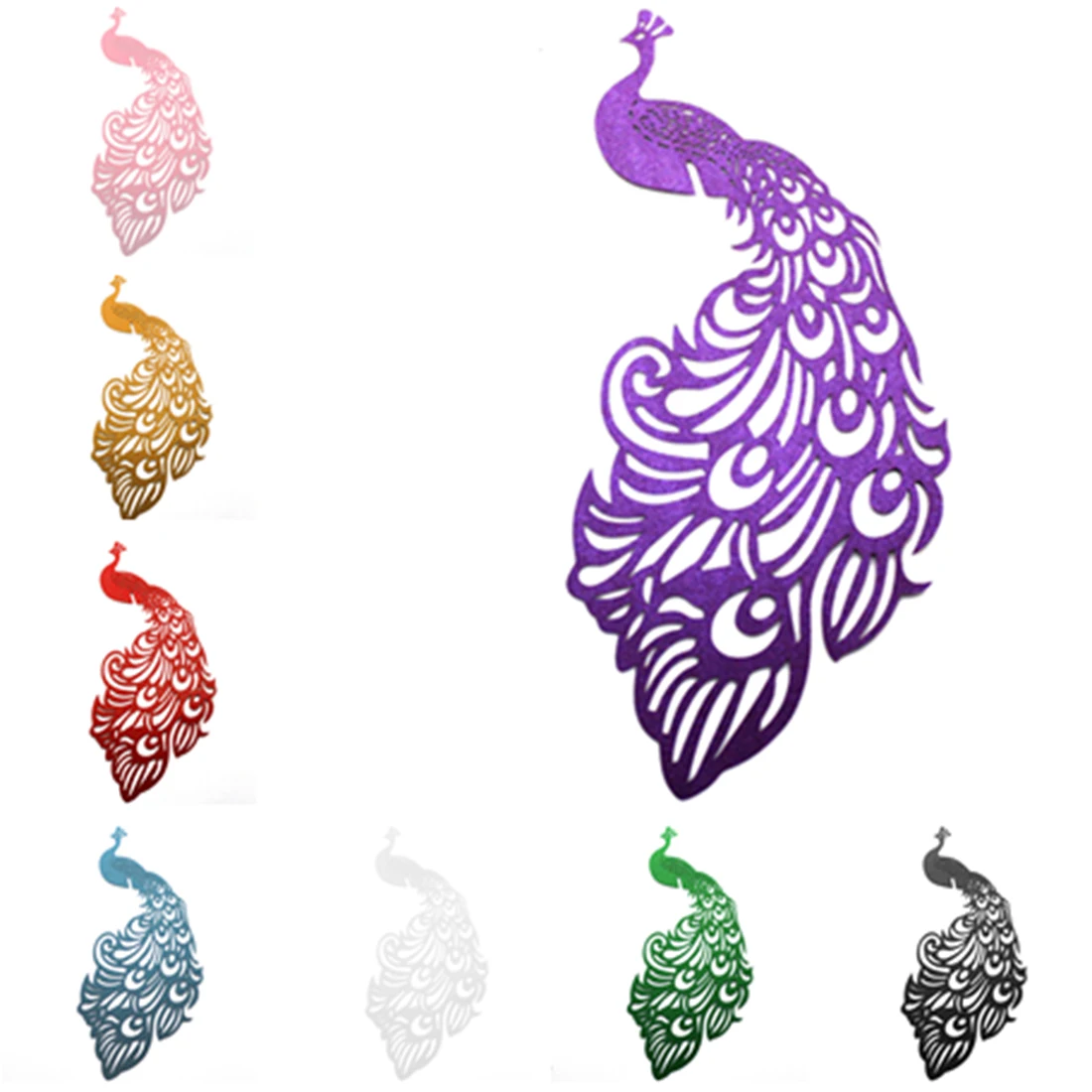 

Creative 50pcs Laser Peacock Cut Paper Card Escort Card Cup Card Wine Glass Card Wedding Decoration Wedding Favors