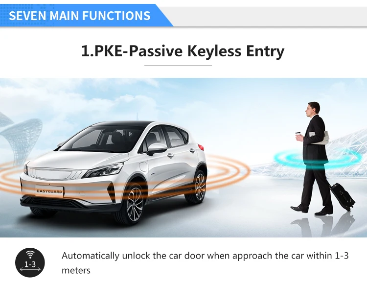 EASYGUARD система запуска двигателя без ключа дистанционная центральная система блокировки дистанционный запуск остановки pke сенсорный ввод пароля 433,92 МГц