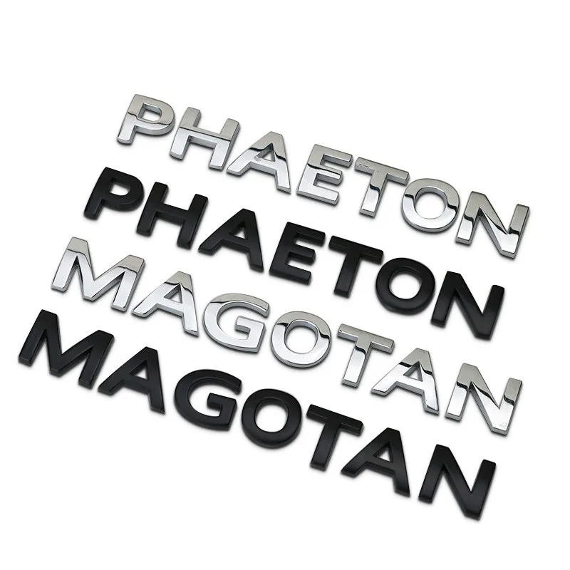 Tanie 16mm wysokość chrom Metal cynk MAGOTAN PHAETON oddzielne litery ogon Logo montaż