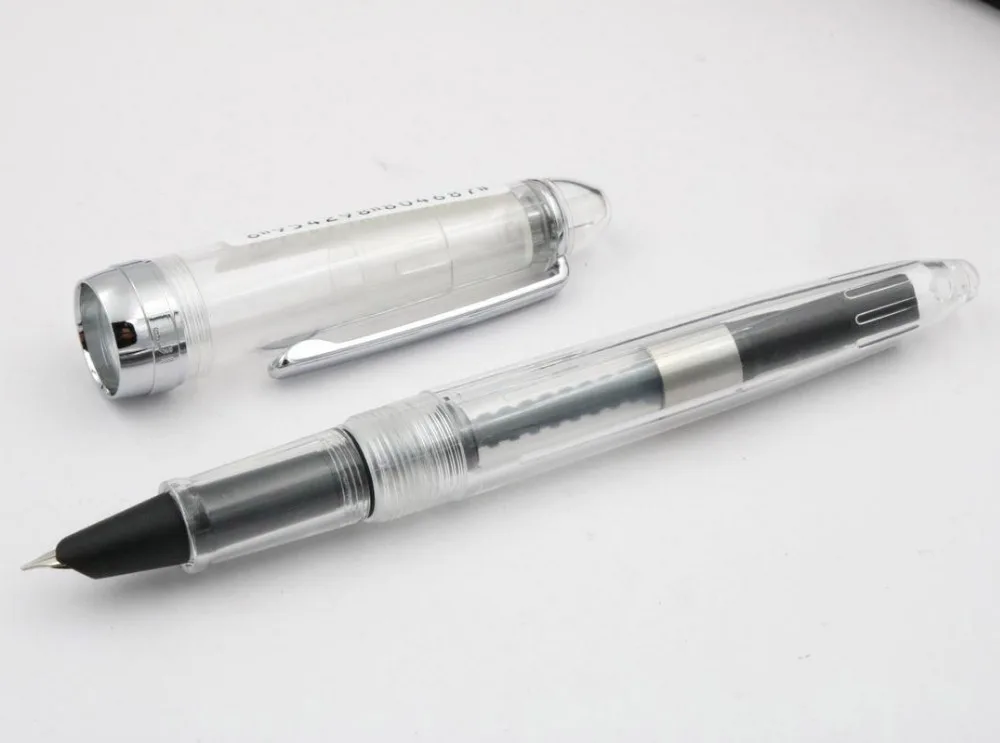 JINHAO green Plastic Transparent Rotary pen cover M Nib Fountain Pen