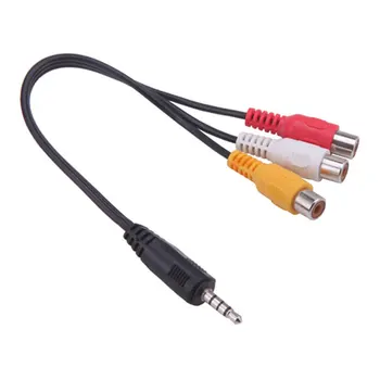 

20PCS 3.5mm AV Male to 3RCA Female Audio Video Cable Stereo Adapter Cord M to F AV Adapter Cable 3.5mm to 3RCA [High Quality]