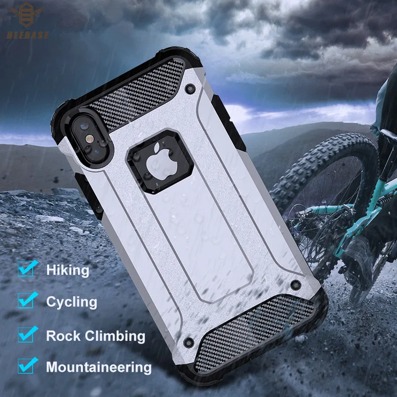

BEEBASE Shockproof Phone Case For iphone 7 6 6s 8 Plus Cover armor Protection Phone Back case For iphone X Fundas For iphone 7