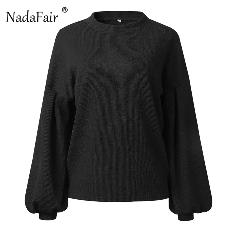 Lantern sleeve Loose sweater women7_