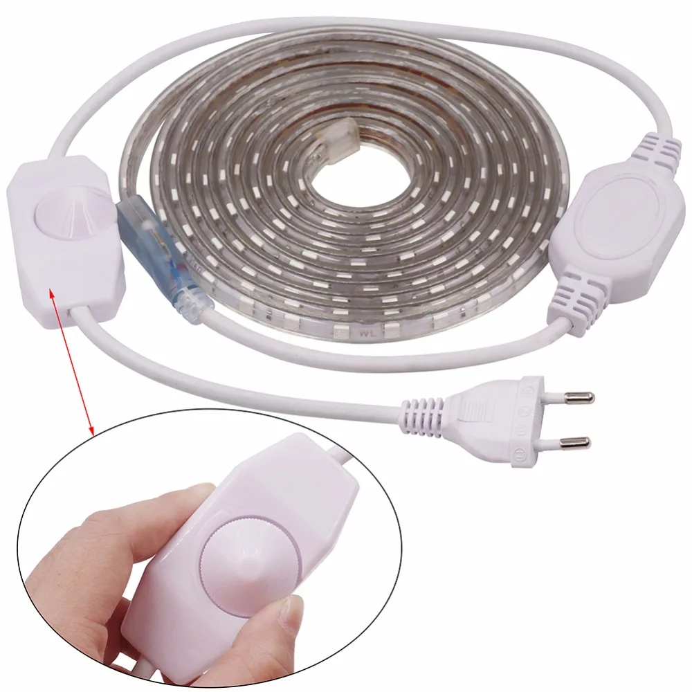 Светодиодная лента 220 SMD 60 светодиодов/м 5050 в|220v led strip 5050|220v stripled |
