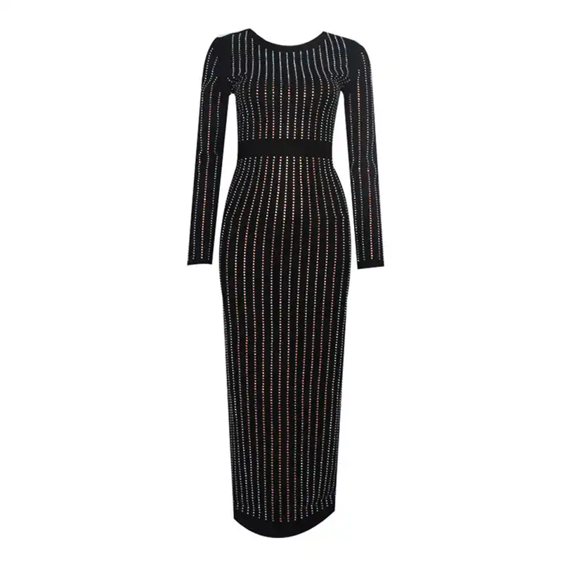 embellished bodycon maxi dress
