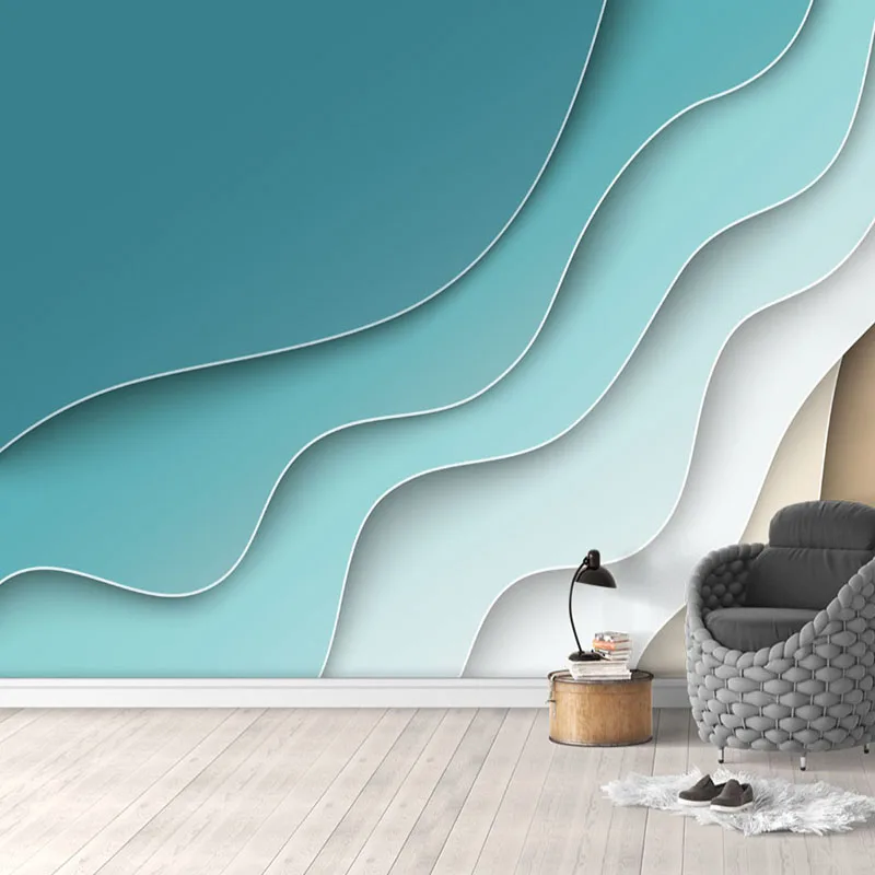 Фото обои современный скандинавский стиль 3D абстрактная линия фрески гостиная спальня Искусство домашний декор фон стены ткань обои