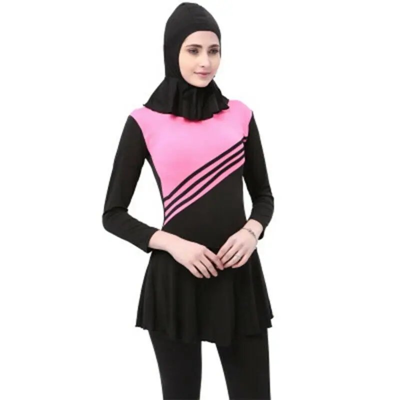 

Plus Size Muslim Swimwear Arabian Beach High Quality Sunscreen Swimwear Islamic Women Swimwear Full Cover with swim hat 50