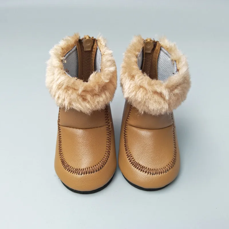 

1 Pair Plush Doll Winter Snow Boots For 43cm Baby Doll And 18 Inch Girl Doll Mini Shoes For Christmas Gift