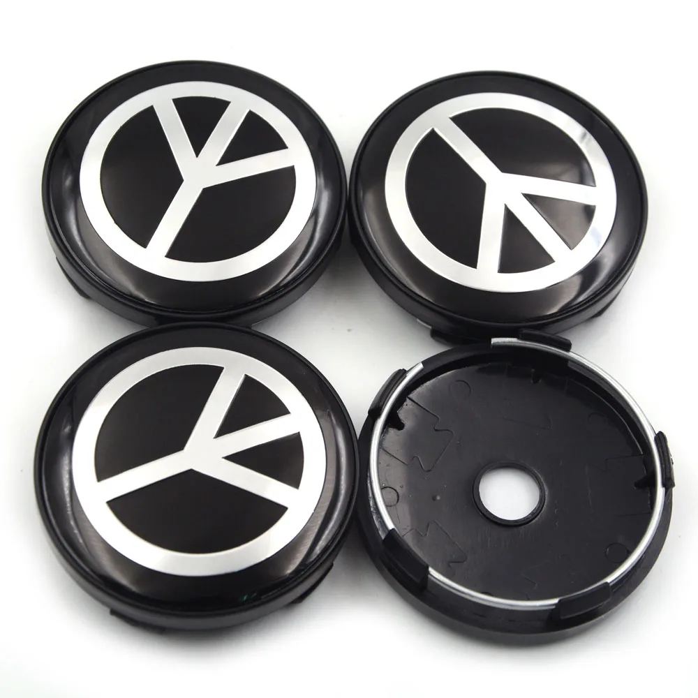 

Gzhengtong 60mm 4PC Peace Car Styling Wheel Center Car Hubs Caps Auto Emblem For Octavia Yeti Black Color Caps