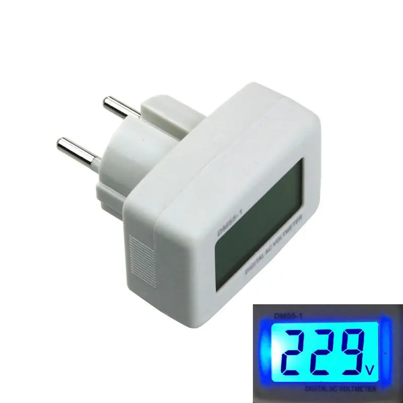 

DM55-1 EU Plug Digital LCD AC 80-300V Voltage Tester Voltmeter N.23