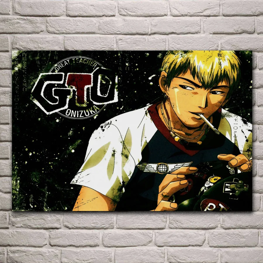 

Anime Great Teacher Onizuka living room decoration home wall art decor wood frame fabric posters KF703
