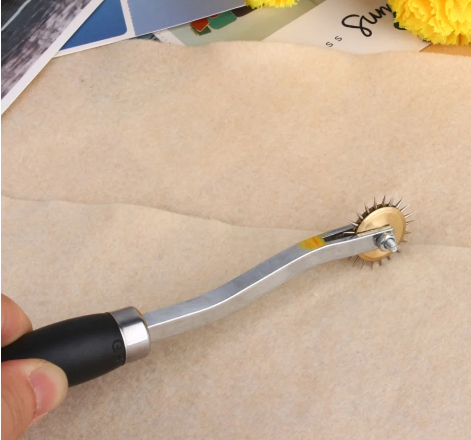 4 мм стальной кожаный бумажный тканевый разметочный инструмент для вышивки стежком Шестерня роликовый разделитель DIY шитье из кожи инструмент