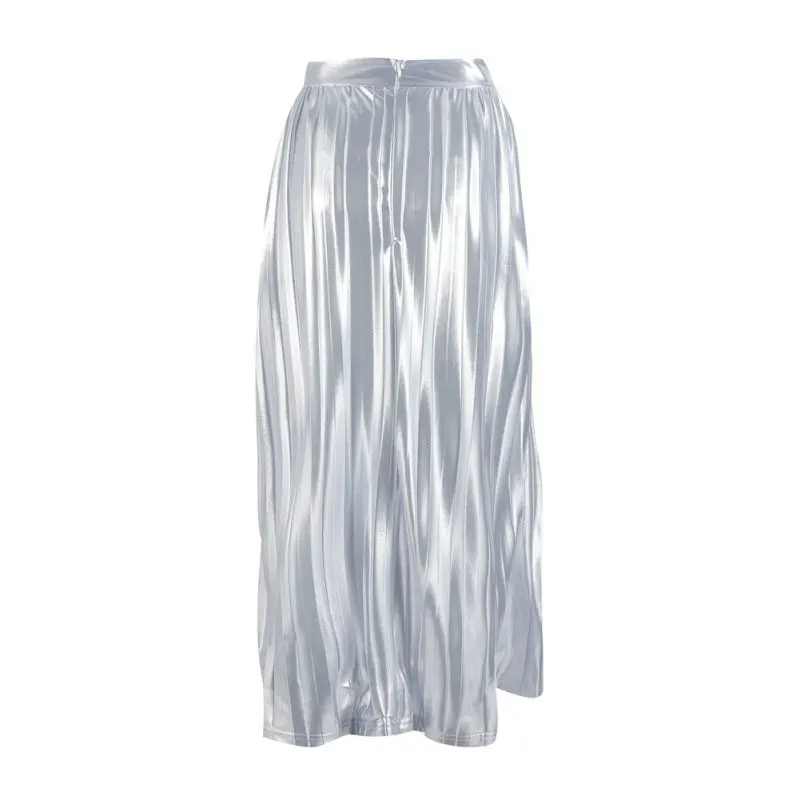 Летняя Однотонная юбка с высокой талией, женские элегантные плиссированные юбки, трапециевидная сексуальная юбка миди