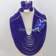 Последние Дизайн вечерние/свадебные Удивительные африканских Бусины комплект ювелирных изделий Кристалл Бусины Цепочки и ожерелья комплект нигерийской свадьбы aij129