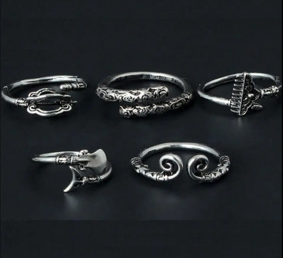 

Fashion titanium steel punk wind restoring ancient ways finger adjustable sleeve ring jewelry gifts