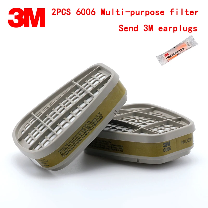 

3M 6006 gas mask filter Genuine guarantee Multi-purpose Welding Painting Chlorine gas protective mask filters 6200/7502 filter