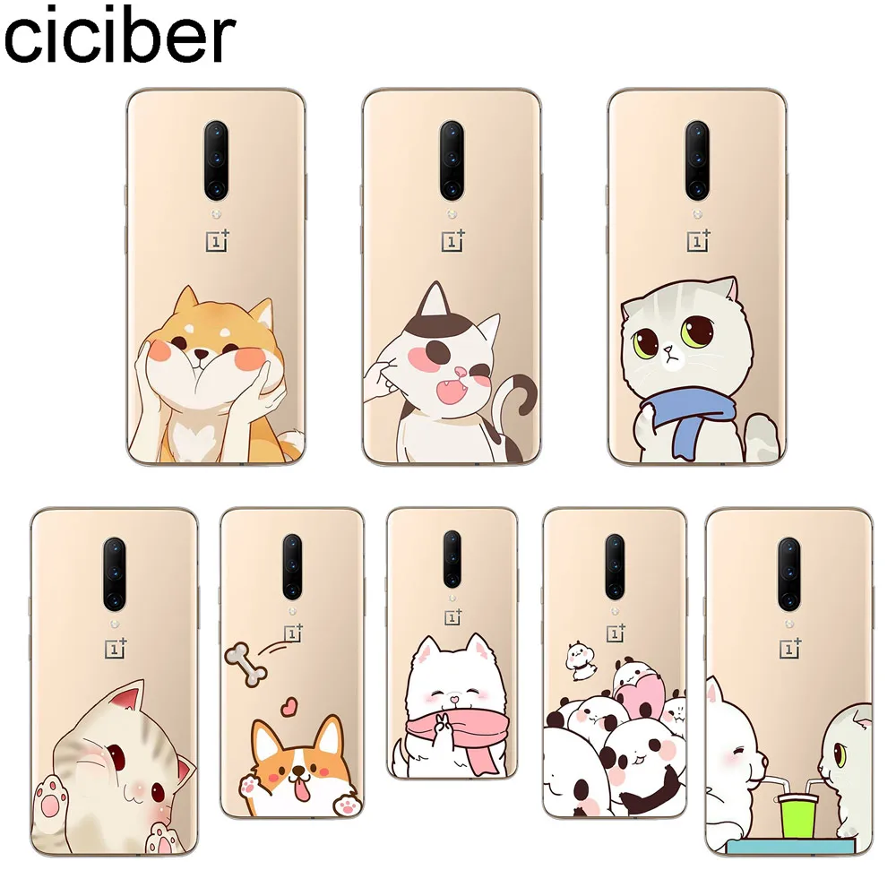 ciciber Cute Animal Dog Cat Phone Case For font b Oneplus b font font b 7