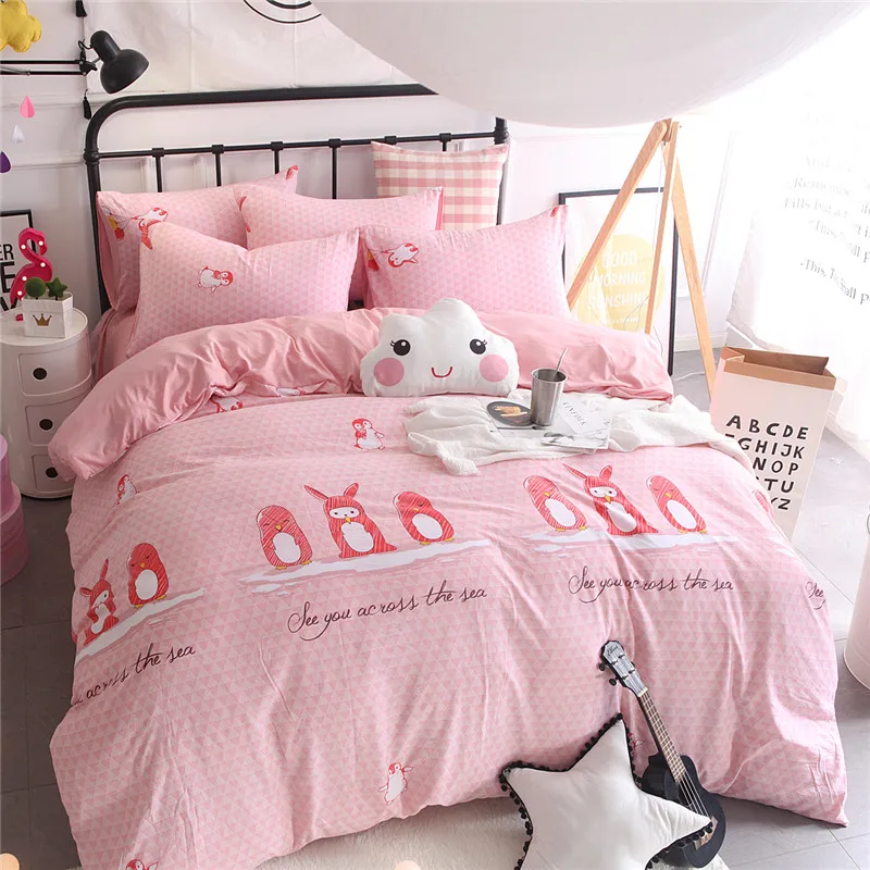 

Cute Red Cartoon Owl Pattern Comfortable Bedding Set Soft 4pc/ 3pc Bedding Sets Sheet Quilt Cover Pillow Case Easy To Sleep