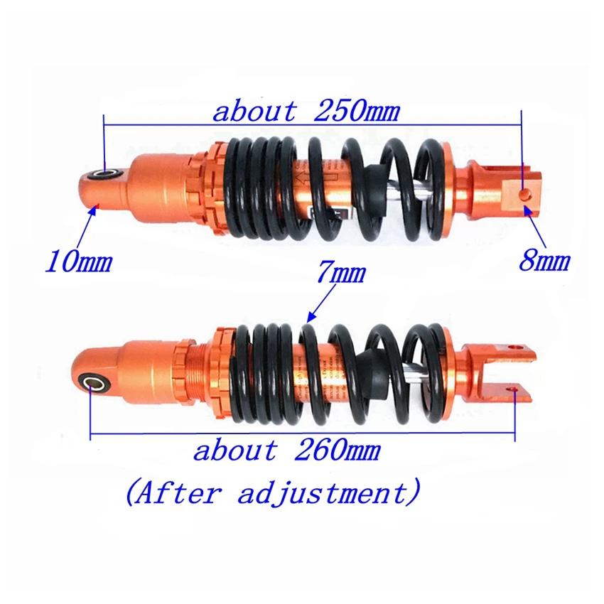 Универсальный 250 мм 260 мм регулируемый по длине Задний амортизатор мотоцикла задняя подвеска для одного амортизатора мотоцикла