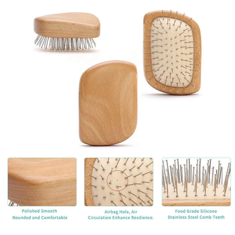 TREESMILE Dry Brushing Body Brush, Exfoliating Back Bath Brush for Shower with Natural Boar Bristle Brush Head Brush D30