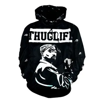 

2017 NEW FASHION MEN AND WOMEN Hip hop tupac HOODIE 3D Hoodie Sweatshirts Pullovers Autumn Tracksuit Winter Loose Thin Hoody