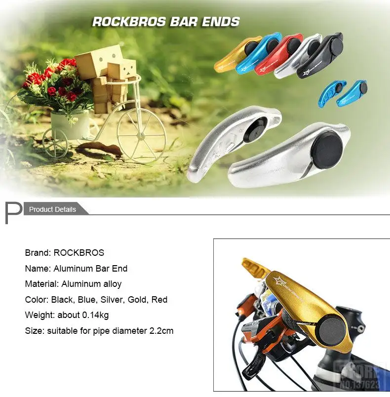 RockBros алюминиевые велосипедные ручки MTB для горного велосипеда, руль для велосипеда, руль для велосипеда, детали для велосипеда, 5 цветов