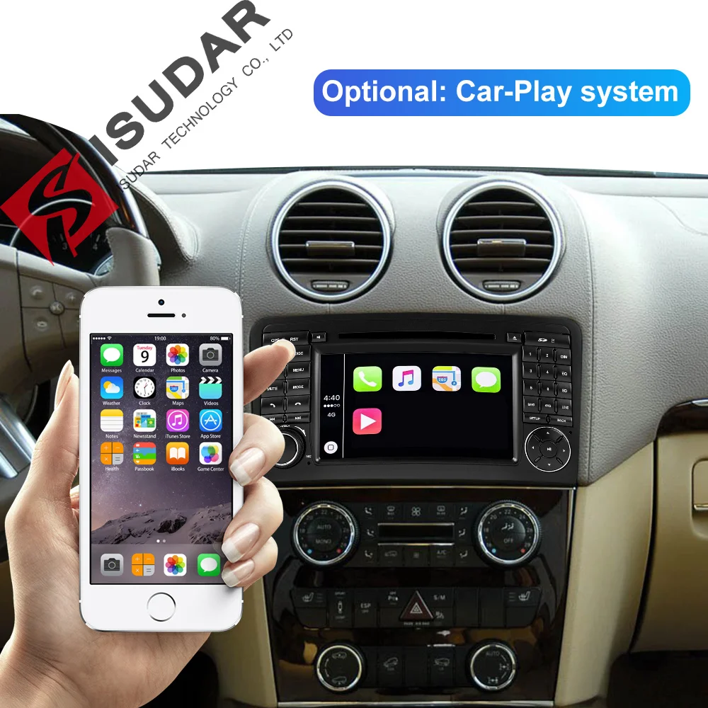 Discount Isudar 2 Din Auto Radio Android 9 For Mercedes/Benz/ML CLASS W164 ML350 ML300 Car Multimedia Player RAM 4GB GPS DVR GPS DSP Wifi 2