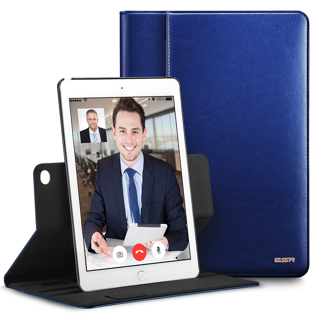 Чехол для iPad Air2, ESR Premium из искусственной кожи, чехол-книжка для бизнес-класса, чехол-органайзер, карманный смарт-чехол с функцией автоматического пробуждения и сна для iPad 6/Air 2