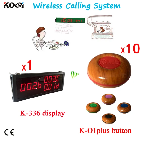 Table Calling System Used Restaurant Equipment For Fast Food Customer Service (1pcs Panel+10pcs Caller)