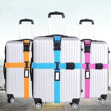 Luggage Strap Cross Belt Packing Adjustable Travel Suitcase Nylon 3 Digits Password Lock Buckle Strap Baggage Belts LXX9