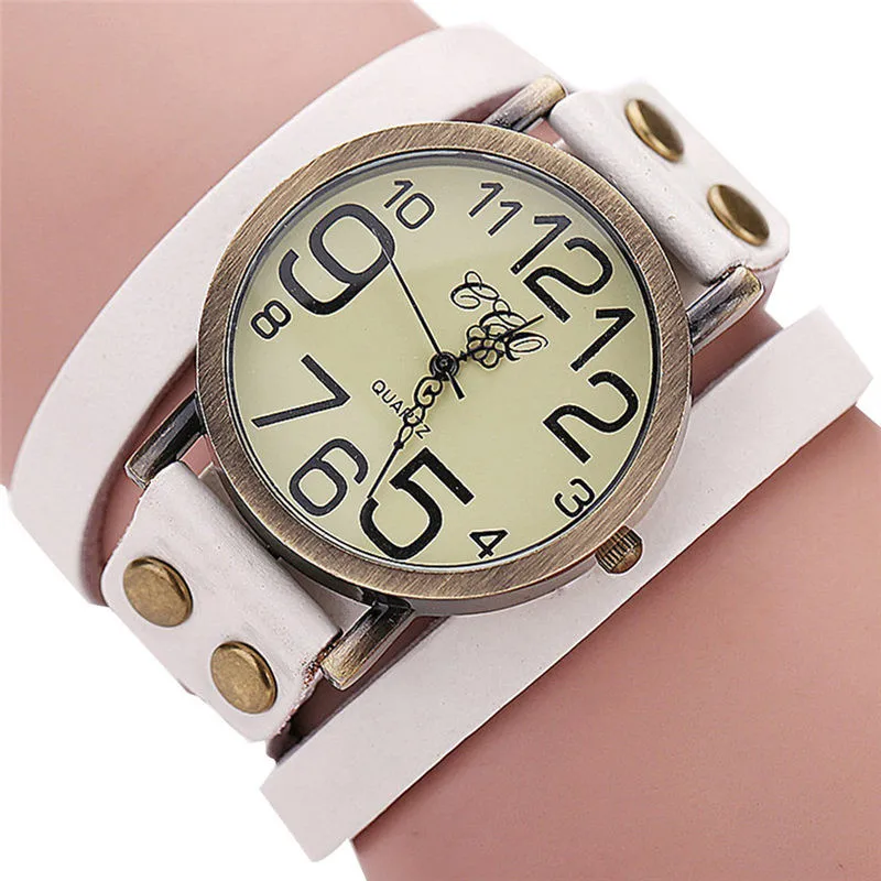 2019 CCQ бренд Винтаж коровы наручные часы с кожаным браслетом роскошный Повседневное Для женщин кварцевые часы Relogio Feminino