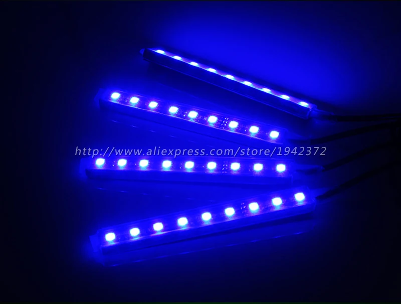 4 шт. 5050 SMD 10W Автомобильный DC 12V декоративный светильник для интерьера, светодиодный светильник для сигарет с беспроводным пультом дистанционного управления/музыкой/голосовым управлением