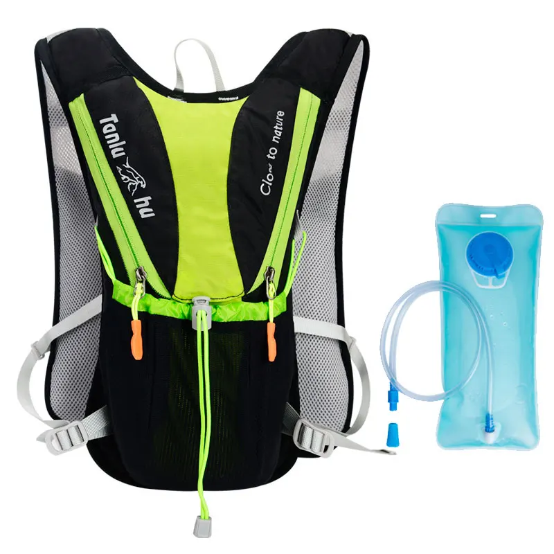 Уличный гидрационный рюкзак, походный, для верховой езды, альпинизма, кемпинга, бега, спортивный, водонепроницаемый, NylonWater Pack, сумка для воды - Цвет: Blcak Green waterbag